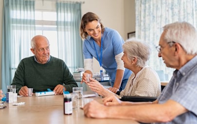 Per Diem nurse talking with patients Per Diem nurse talking with patients